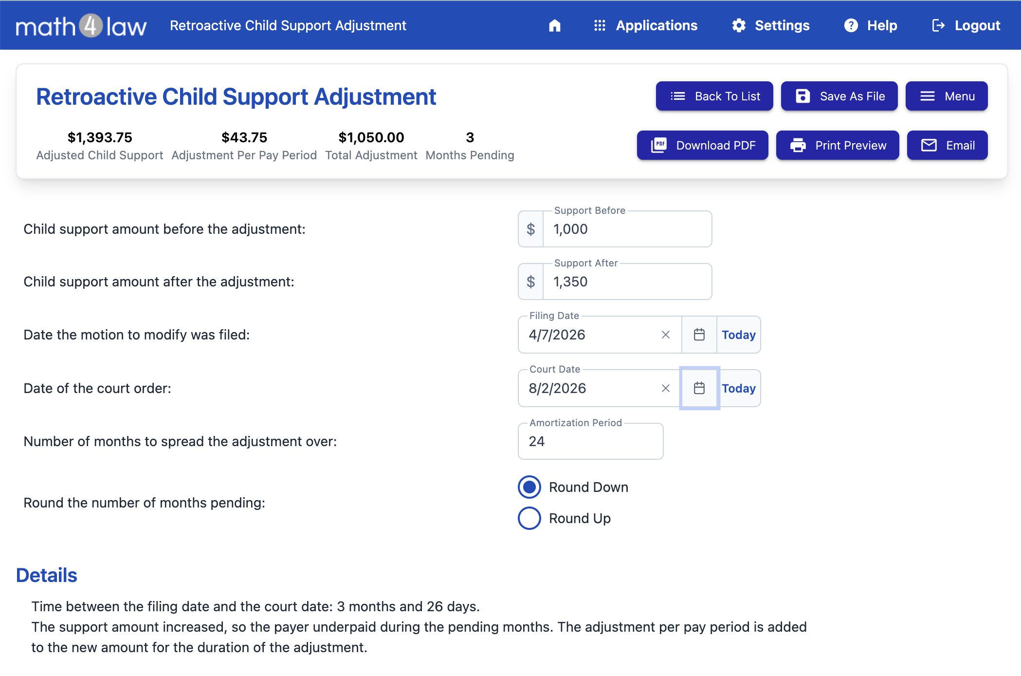 The retroactive child support calculator